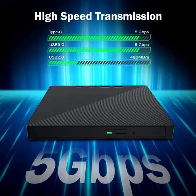 Alt view image 4 of 7 - IHDAPP 7 in 1 External DVD Drive with 4 USB Ports & SD/TF Slots, USB 3.0 & Type-C External CD/DVD Drive for Laptop, Portable CD/DVD +/-RW Disk Drive, CD/DVD Burner CD ROM External Drive for Desktop PC