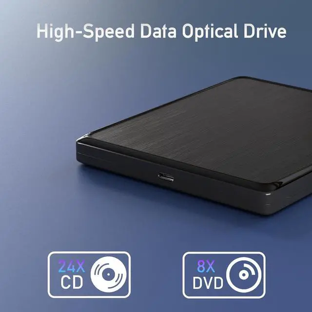 Alt view image 5 of 7 - IHDAPP USB CD/DVD External Drive, USB 3.0 and Type-C External CD/DVD Drive for Laptop, CD ROM External Drive for PC with Extended Data Cable, Portable CD Burner DVD Reader for Windows Linux Mac OS