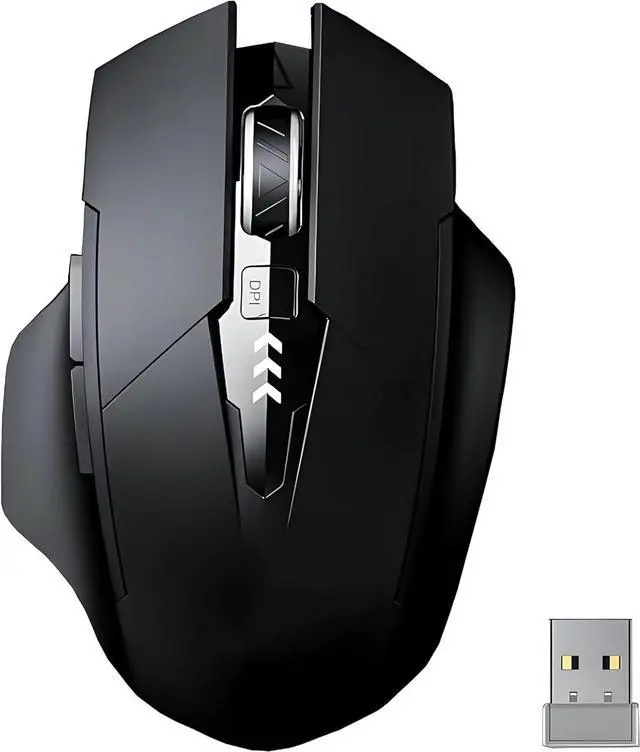 Main image of IHDAPP Wireless Mouse Rechargeable, Battery Visible Rechargeable Wireless Mice, 2.4GHz Computer Mouse 4 Adjustable DPI, 2400 DPI, 6 Buttons, Ergonomic Large for Laptop, Computer, Mac, PC
