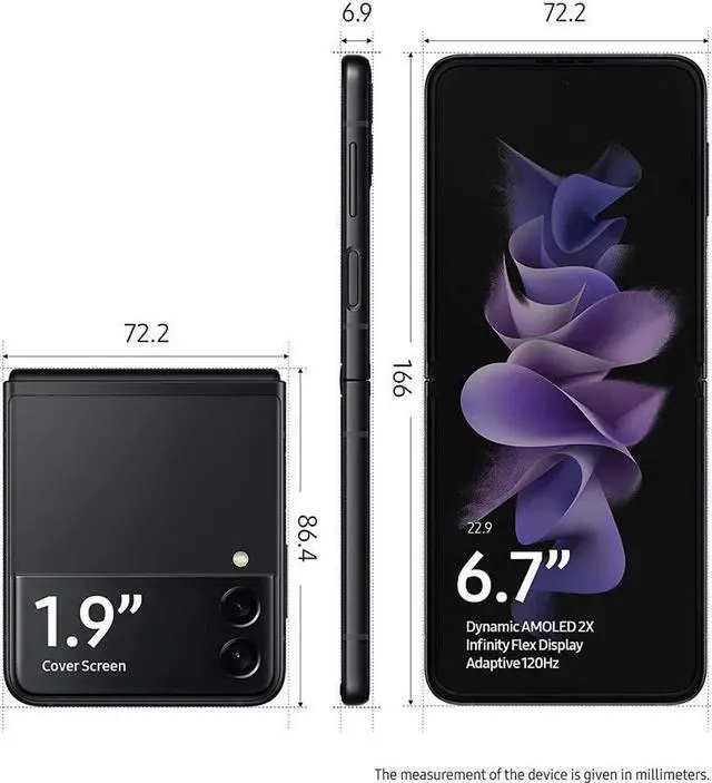 Alt view image 2 of 4 - Samsung Galaxy Z Flip 3 5G 128GB Phantom Black