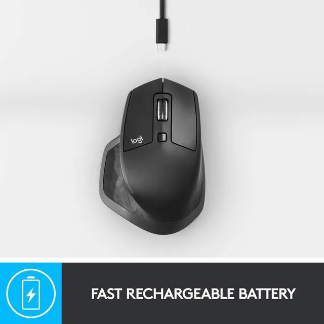 Alt view image 6 of 7 - Logitech MX Master 2S Wireless Mouse – Use on Any Surface, Hyper-fast Scrolling, Ergonomic Shape, Rechargeable, Control up to 3 Apple Mac and Windows Computers (Bluetooth or USB), Graphite