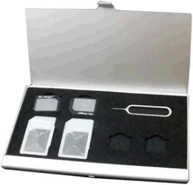 Alt view image 2 of 4 - Aluminum SD Card Box Memory SIM Card Box Nano Card Package Storage for Apple Samsung 56 mobile phone Box