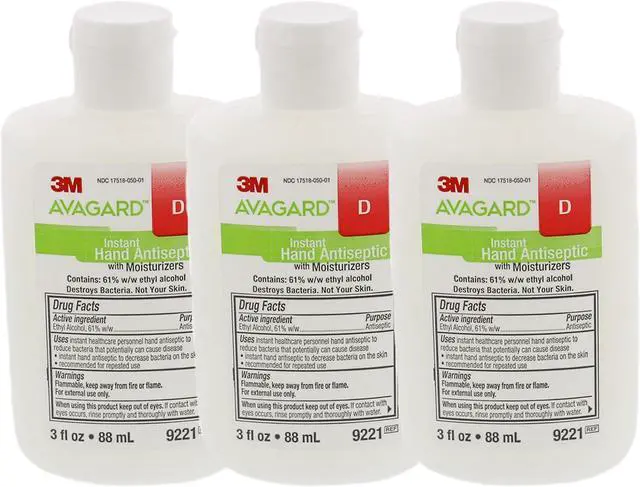 Main image of 3M 9221 Avagard D Instant Hand Sanitizer Antiseptic with Moisturizers- Pack of 3
