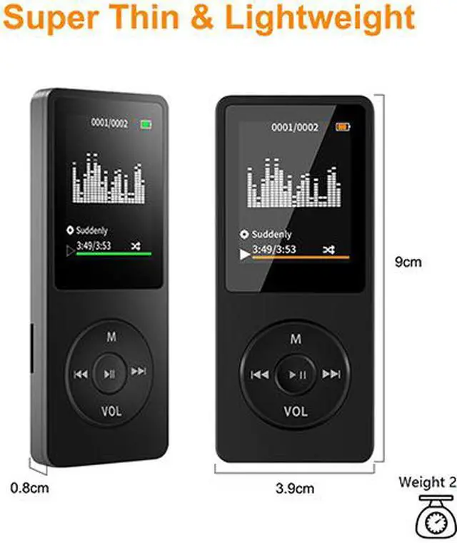 Alt view image 7 of 7 - MP3 Player with 32GB TF Card and Supports 128GB Extension Memory, Economic Multi-functional Mini MP4/MP3 Music Player Adapter, with Video/ Photo Viewer/E-Book, FM Radio and Record Function
