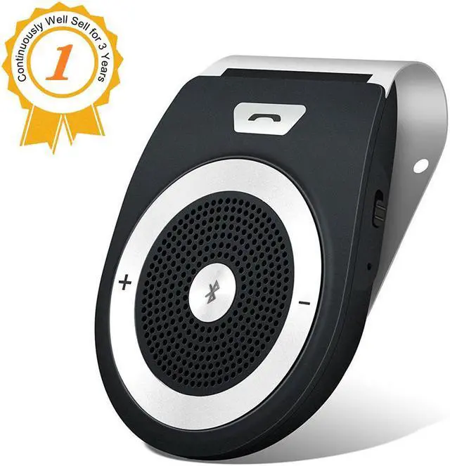 Main image of Bluetooth Handsfree Speakerphone for Cell Phone, Aigital Wireless Car Speaker Motion AUTO POWER ON Car Receiver Sun Visor Music Player Adapter Built-In Microphone for Hands-Free Talking - Black