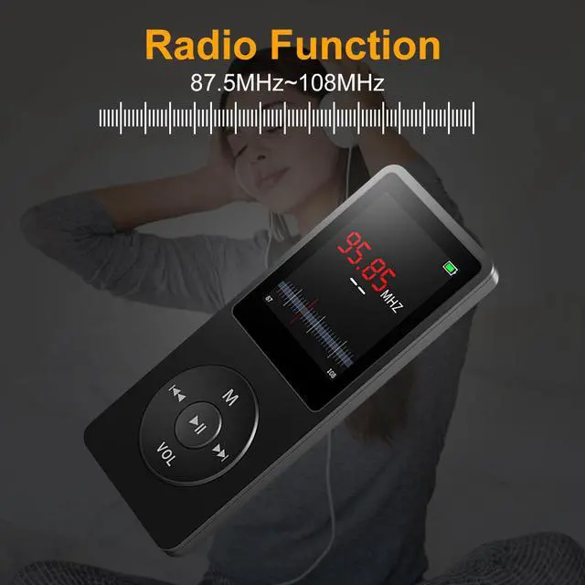 Alt view image 5 of 7 - MP3 Player with 32GB TF Card and Supports 128GB Extension Memory, Economic Multi-functional Mini MP4/MP3 Music Player Adapter, with Video/ Photo Viewer/E-Book, FM Radio and Record Function