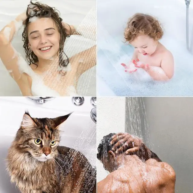 Alt view image 3 of 4 - Hogreat Handheld Shower Head with Hose, 5 Settings High Pressure Hand Shower Sprayer, Adjustable Swivel Ball Holder, 60" Stainless Steel Hose, Easy to Install, No Leaking, Chrome