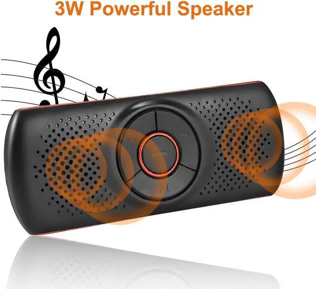 Alt view image 4 of 7 - Bluetooth Handsfree Speakerphone for Cell Phone, NETVIP Wireless Car Kit Music Player Adapter with Back-Clip Portable Bluetooth Speaker for Home/Sport/Outdoor, Work with Siri/Google Assistant/TF Card