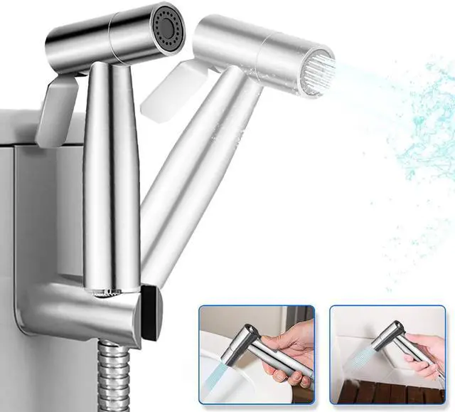 Main image of Handheld Bidet Sprayer Kit for Toilet, Aigital Bidet Faucet with Hose for Feminine Wash, Easily Clean Baby Cloth Diaper, Pet, Bathroom, Bathtub, Strong/Soft Water Jet Sprayer Head, Stainless Steel