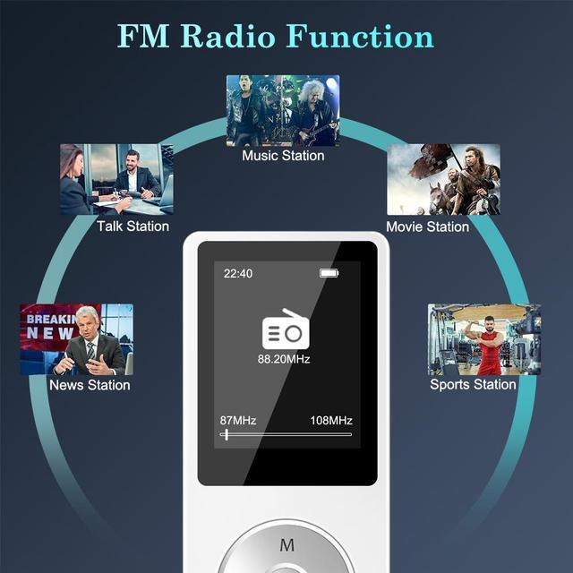 Alt view image 6 of 7 - NETVIP 32GB MP3 Player with Bluetooth, Portable HiFi Lossless Sound MP3 Music Player for Kids Multi-Functional Digital Media Player with Built-in Speaker/FM Radio/Voice Recorder/E-Book/Photo Viewer