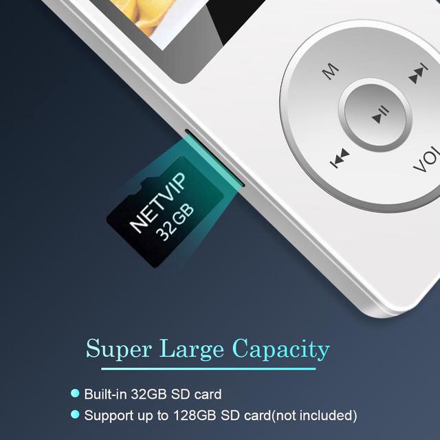 Alt view image 5 of 7 - NETVIP 32GB MP3 Player with Bluetooth, Portable HiFi Lossless Sound MP3 Music Player for Kids Multi-Functional Digital Media Player with Built-in Speaker/FM Radio/Voice Recorder/E-Book/Photo Viewer