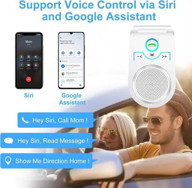 Alt view image 3 of 7 - Bluetooth Speakerphone Wireless Car Speaker, Aigital Upgraded Bluetooth 5.0 In-car Speaker for Cell Phone, Loud and Clear Sound for Hands-free Calling, GPS Navigation and Music