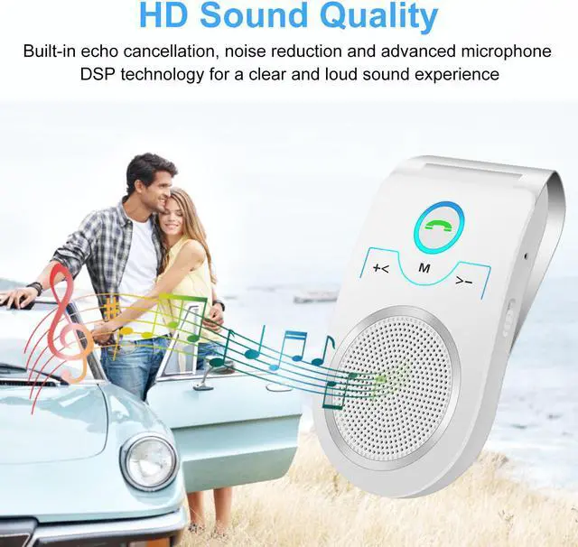 Alt view image 5 of 7 - Bluetooth Speakerphone Wireless Car Speaker, Aigital Upgraded Bluetooth 5.0 In-car Speaker for Cell Phone, Loud and Clear Sound for Hands-free Calling, GPS Navigation and Music