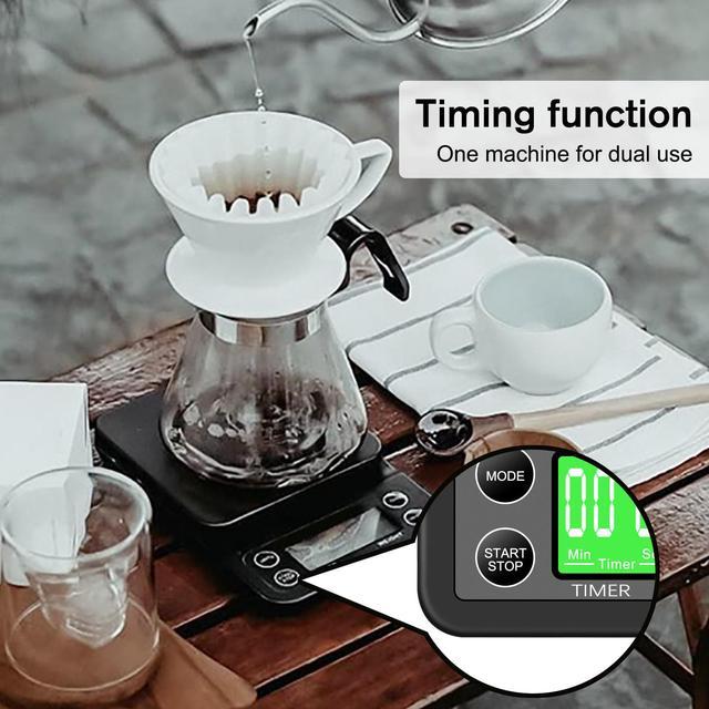Coffee Scale with Timer, Aigital Food Scale Digital Kitchen Scale with High  Accuracy in 0.1g, Pour Over and Drip Espresso Scale Timer, LCD Display and  Tare Function, Battery Included 