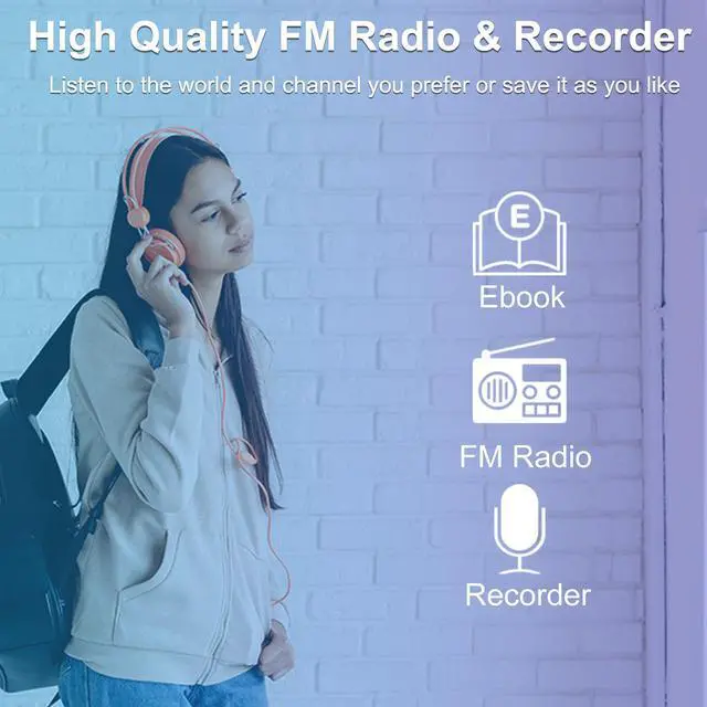 Alt view image 4 of 7 - MP3 Players, Portable 16GB MP3 Music Player with Speaker, HiFi Lossless Walkman Player for Sports/Relaxing, Video/FM Radio/Recording Multi-Functional Media Player with Earphones, Supports TF Card
