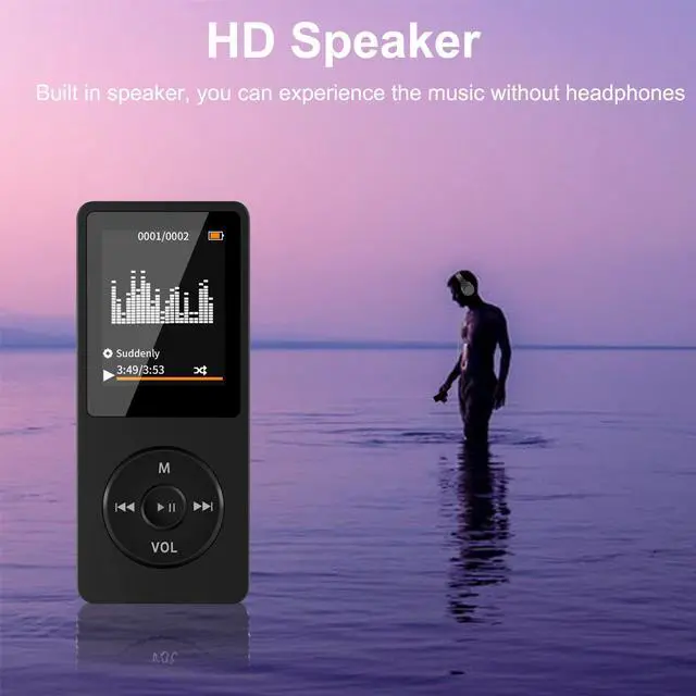Alt view image 7 of 7 - MP3 Players, Portable 16GB MP3 Music Player with Speaker, HiFi Lossless Walkman Player for Sports/Relaxing, Video/FM Radio/Recording Multi-Functional Media Player with Earphones, Supports TF Card