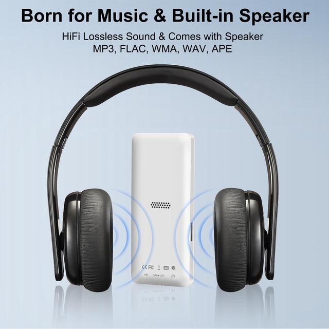 Alt view image 5 of 7 - 64GB MP3 Player with Bluetooth, MP4/MP3 Music Players with Speaker, Portable Multifunctional Media Player for Kids, MP4 Video, FM Radio, Recording, Alarm Clock Function - Earphones Included