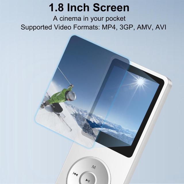 Alt view image 4 of 7 - 64GB MP3 Player with Bluetooth, MP4/MP3 Music Players with Speaker, Portable Multifunctional Media Player for Kids, MP4 Video, FM Radio, Recording, Alarm Clock Function - Earphones Included