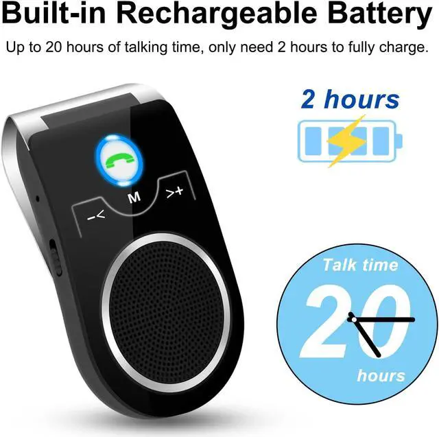 Alt view image 7 of 7 - Car Bluetooth Speaker, Aigital Bluetooth Car Speaker for Cell Phone, Handsfree Car Bluetooth Speakerphone, Siri&Google Assistant Supported, Connect to 2 Phones, Auto Connection, Long Time Playback