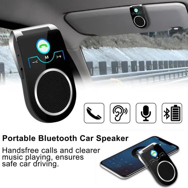 Alt view image 2 of 7 - Car Bluetooth Speaker, Aigital Bluetooth Car Speaker for Cell Phone, Handsfree Car Bluetooth Speakerphone, Siri&Google Assistant Supported, Connect to 2 Phones, Auto Connection, Long Time Playback