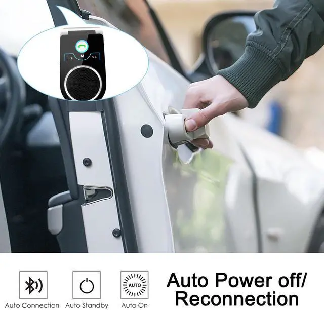 Alt view image 3 of 7 - Car Bluetooth Speaker, Aigital Bluetooth Car Speaker for Cell Phone, Handsfree Car Bluetooth Speakerphone, Siri&Google Assistant Supported, Connect to 2 Phones, Auto Connection, Long Time Playback