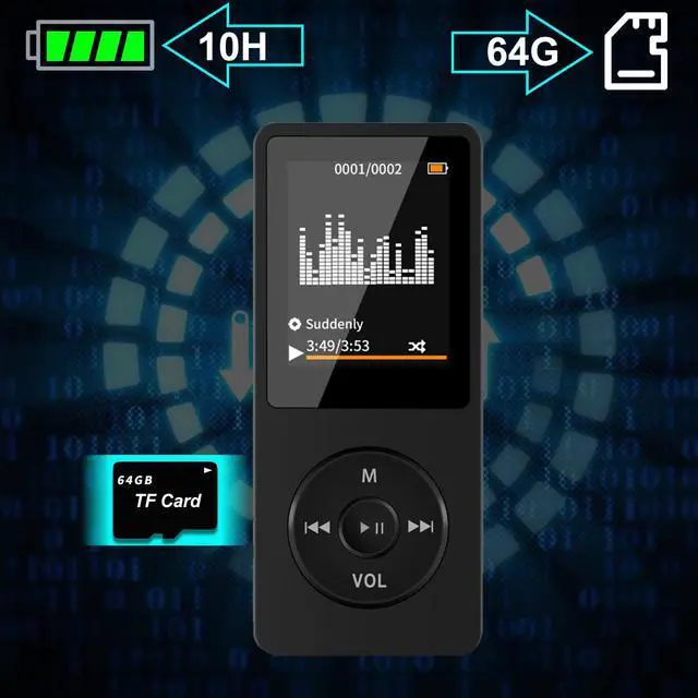 Alt view image 5 of 7 - 64GB MP3 Player with Bluetooth, Aigital MP3 Music Players with Speaker and TF Card Slot, Portable Multifunctional Media Player for Kids with FM Radio & Video Function - Earphones Included