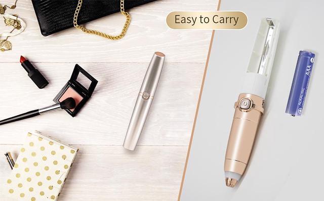 Alt view image 6 of 7 - Rechargeable Eyebrow Trimmer Eyebrow Razor Painless-Precision Eyebrow Hair Remover Tool For Face Lips Nose Facial Hair Removal for Men Women (Gold-Rechargeable)