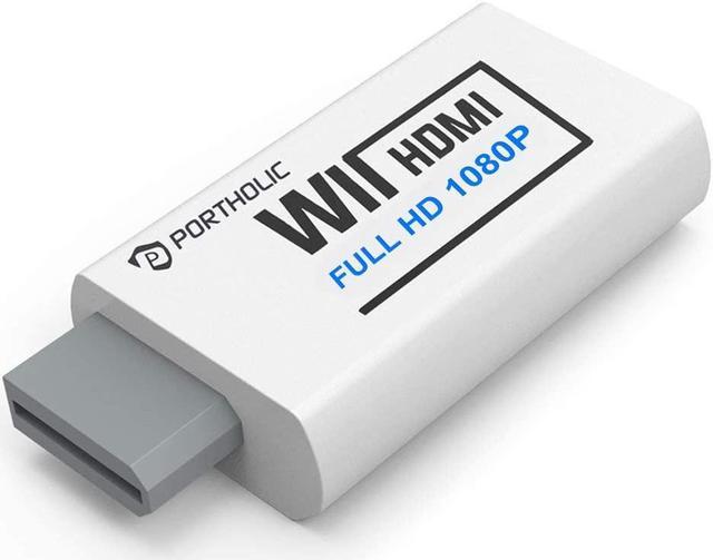 PORTHOLIC Wii to HDMI Converter 1080P for Full HD Device, Wii HDMI Adapter  with 3,5mm