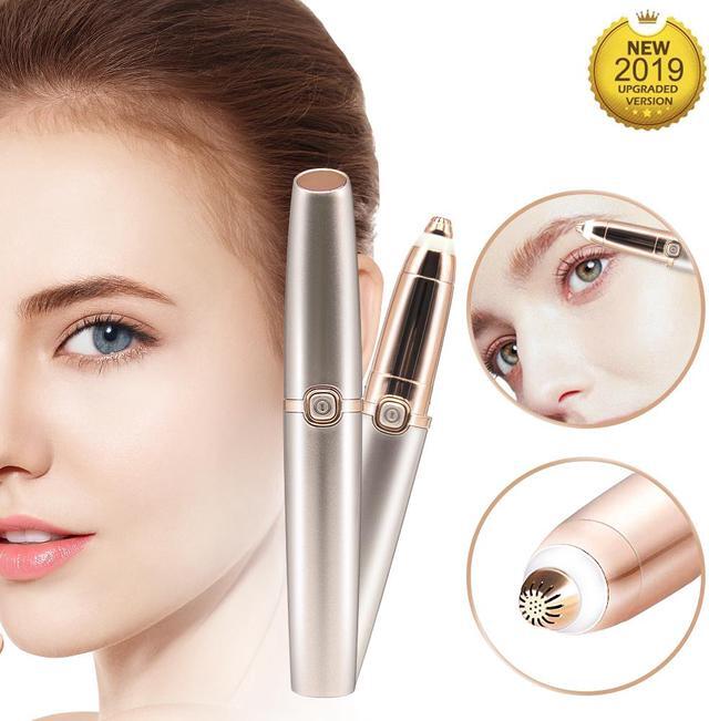 Alt view image 3 of 7 - Rechargeable Eyebrow Trimmer Eyebrow Razor Painless-Precision Eyebrow Hair Remover Tool For Face Lips Nose Facial Hair Removal for Men Women (Gold-Rechargeable)