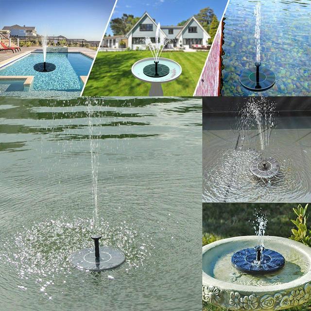 Alt view image 6 of 7 - TROPRO Solar Powered Water Fountain Pump, Submersible Outdoor Water Fountain Panel Kit for Bird Bath,Small Pond,Pool,Garden and Lawn (1.5W)