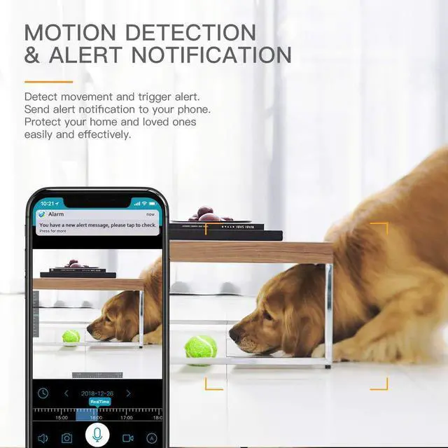 Alt view image 5 of 6 - 1080P Security Camera, HM203 UG WiFi Home Indoor Camera with Smart Night Vision/2 Way Audio/Motion Detection, Wireless IP Dog Camera for Baby/Pet/Nanny Monitor, Cloud/MicroSD Support