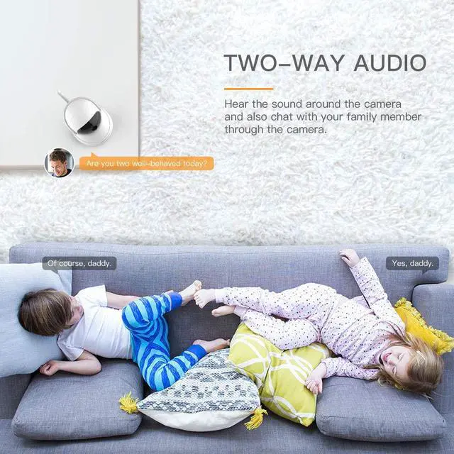 Alt view image 6 of 6 - 1080P Security Camera, HM203 UG WiFi Home Indoor Camera with Smart Night Vision/2 Way Audio/Motion Detection, Wireless IP Dog Camera for Baby/Pet/Nanny Monitor, Cloud/MicroSD Support