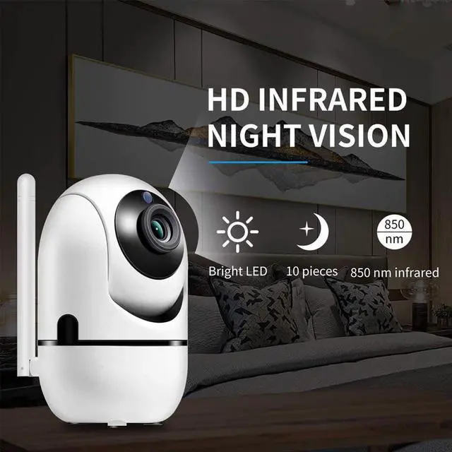 Alt view image 3 of 7 - 1080P Security Camera, HM203 UG WiFi Home Indoor Camera with Smart Night Vision/2 Way Audio/Motion Detection, Wireless IP Dog Camera for Baby/Pet/Nanny Monitor, Cloud/MicroSD Support