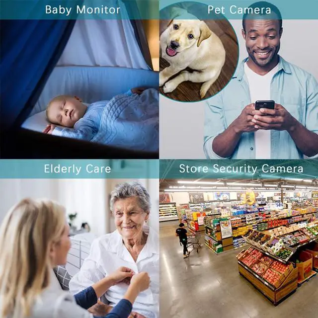 Alt view image 7 of 7 - 1080P Security Camera, HM203 UG WiFi Home Indoor Camera with Smart Night Vision/2 Way Audio/Motion Detection, Wireless IP Dog Camera for Baby/Pet/Nanny Monitor, Cloud/MicroSD Support