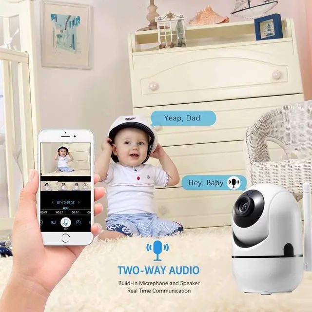 Alt view image 4 of 7 - 1080P Security Camera, HM203 UG WiFi Home Indoor Camera with Smart Night Vision/2 Way Audio/Motion Detection, Wireless IP Dog Camera for Baby/Pet/Nanny Monitor, Cloud/MicroSD Support