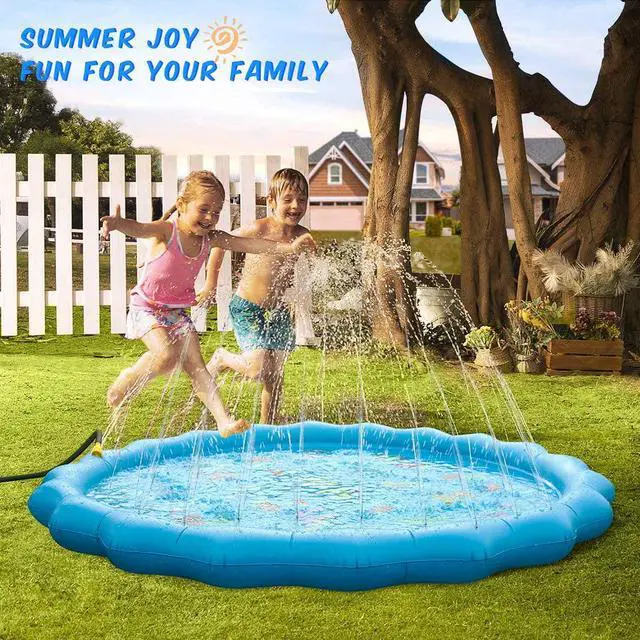Alt view image 2 of 7 - Sprinkle & Splash Play Mat 67" Sprinkler for Kids Outdoor Inflatable Water Toys Fun for 1 2 3 4 5 6 7 8 Years Old Toddlers Boys Girls Children Summer Party Sprinkler Pool