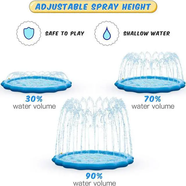 Alt view image 4 of 7 - Sprinkle & Splash Play Mat 67" Sprinkler for Kids Outdoor Inflatable Water Toys Fun for 1 2 3 4 5 6 7 8 Years Old Toddlers Boys Girls Children Summer Party Sprinkler Pool