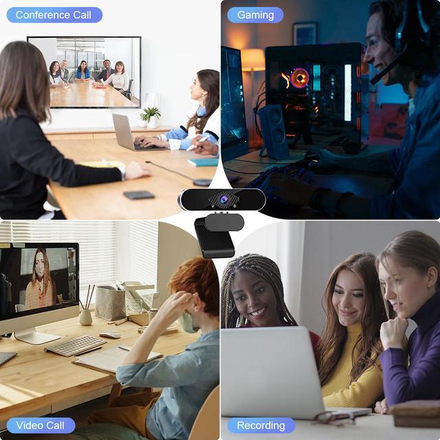 Alt view image 3 of 6 - TROPRO Full HD 1080p Webcam, Webcam with Microphone Streaming Computer Web Cam for PC Laptop Desktop 360 Degree Rotation Computer Camera Highly Compatible with Win10/8/8.1/7/XP Linux Mac
