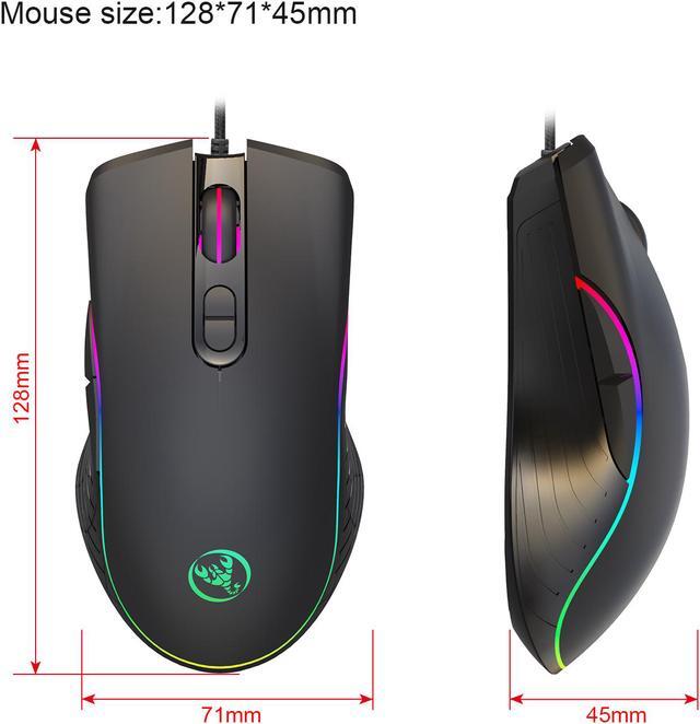 Alt view image 9 of 8 - TROPRO RGB Gaming Mouse, 6400 dpi, Ergonomic Hand Grips, RGB Backlit Optical Wired Gaming Mouse  7 Programmable Buttons