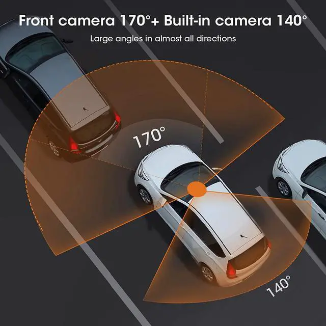 Alt view image 6 of 7 - Dual Dash Cam Hardwire Kit Included FHD 1080p+1080p Front Inside Cabin Car Camera Driving Recorder with Infrared Night Vision WDR G-Sensor Loop Recording for Taxi Rideshare