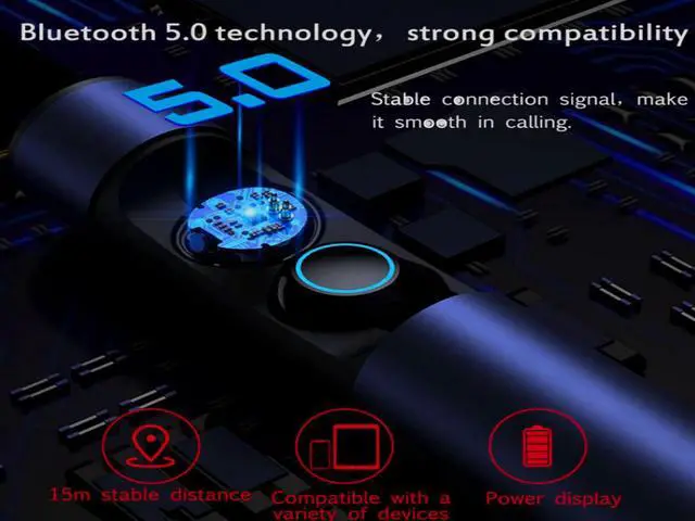 Alt view image 3 of 7 - Bluetooth 5.0 Headset with Battery Charger Wireless In-Ear Ture Wireless Earphone Mini Capsule New Noise Reduction earbuds
