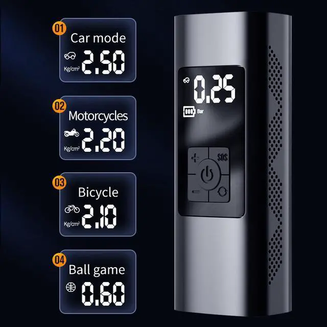 Alt view image 2 of 7 - TROPRO Portable Air Compressor Tire Inflator 6000mAh Mini Electric Air Pump 150 PSI Tire Pump with Power Bank SOS Design and Digital LCD LED Light for Car/Bike/Bicycles/Motorbikes/Balls/Swim rings
