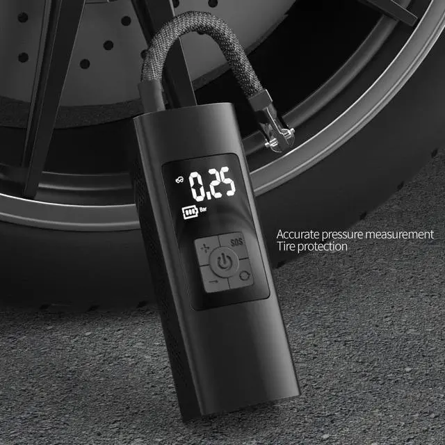 Alt view image 6 of 7 - TROPRO Portable Air Compressor Tire Inflator 6000mAh Mini Electric Air Pump 150 PSI Tire Pump with Power Bank SOS Design and Digital LCD LED Light for Car/Bike/Bicycles/Motorbikes/Balls/Swim rings