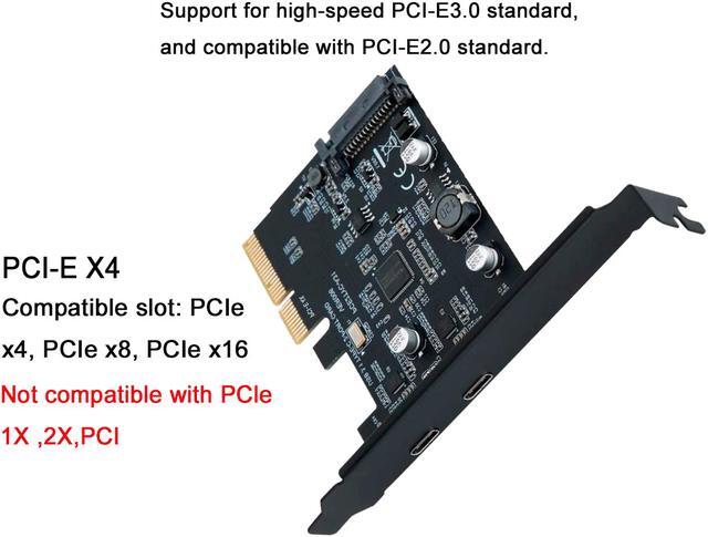 Alt view image 3 of 7 - TROPRO PCI-Express 4X to USB 3.1 Gen 2 (10 Gbps) 2-Port Type C Expansion Card Asmedia Chipset for Windows 7/8/10/Linux/MAC OS 10.14 – PCI Express USB C Card(2X Type-C Port)