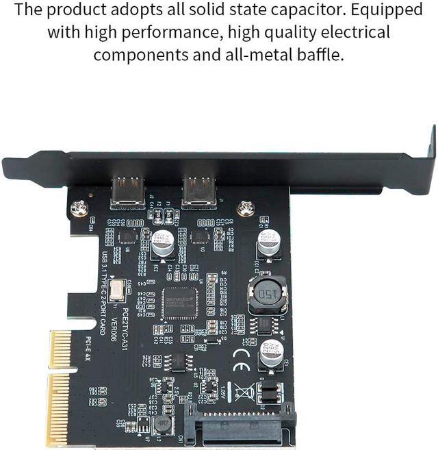 Alt view image 5 of 7 - TROPRO PCI-Express 4X to USB 3.1 Gen 2 (10 Gbps) 2-Port Type C Expansion Card Asmedia Chipset for Windows 7/8/10/Linux/MAC OS 10.14 – PCI Express USB C Card(2X Type-C Port)