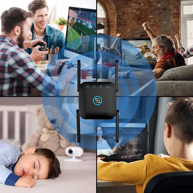 Alt view image 6 of 7 - TROPRO AC1200 WiFi Extender,Wireless Signal Booster & Repeater,4 Antennas 360°Full Coverage,Dual Band 2.4G and 5G WiFi Range Extender(Up to 1200Mbps Speed),Coverage up to 1200 sq.ft. and 20 Devices