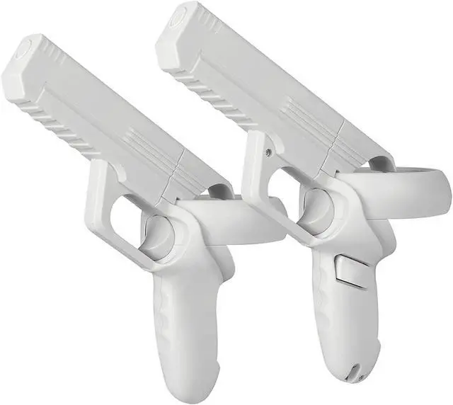 Alt view image 3 of 7 - TROPRO Pistol Grip for Oculus Quest 2 Controllers VR, Oculus 2 Gun Stock Accessories, Enhanced Shooting Gaming Experience, Best Gunstock,Compatible For Pistol Whip Operation (White)