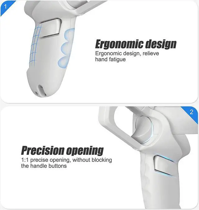 Alt view image 2 of 7 - TROPRO Pistol Grip for Oculus Quest 2 Controllers VR, Oculus 2 Gun Stock Accessories, Enhanced Shooting Gaming Experience, Best Gunstock,Compatible For Pistol Whip Operation (White)
