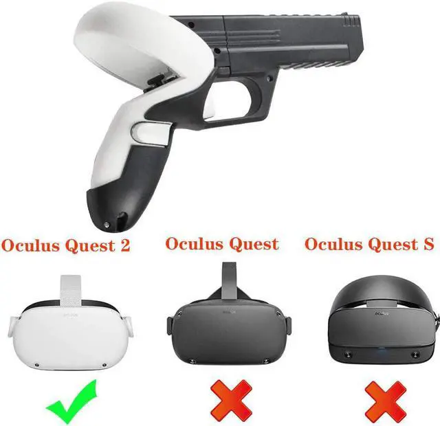 Alt view image 2 of 7 - TROPRO Pistol Grip for Oculus Quest 2 Controllers VR, Oculus 2 Gun Stock Accessories, Enhanced Shooting Gaming Experience, Best Gunstock, Compatible For Pistol Whip Operation (Black)