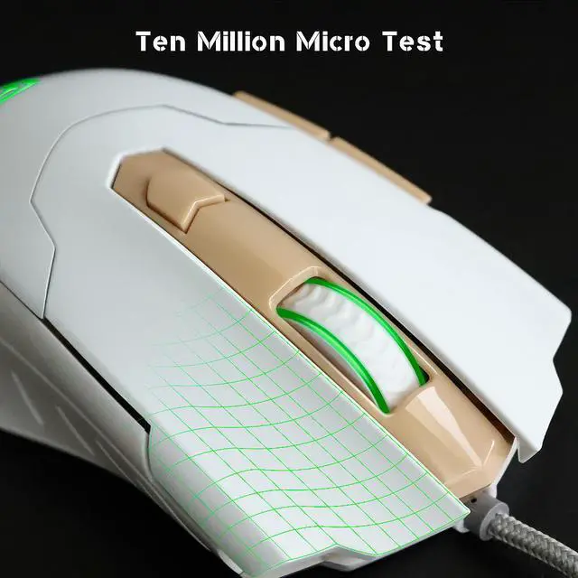 Alt view image 4 of 7 - TROPRO Gaming Mouse Wired Breathing Light Ergonomic Game USB Computer Mice Multicolor Gamer Desktop Laptop PC Gaming Mouse, 6 Buttons for Windows 7/8/10/XP Vista Linux, White